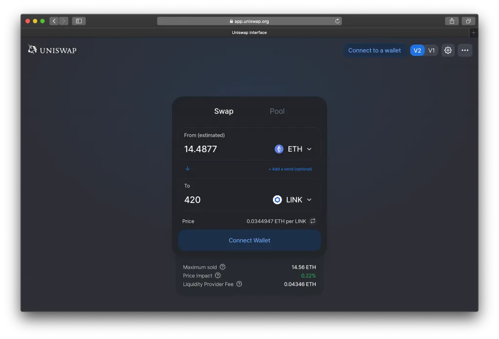 UniSwap trading platform