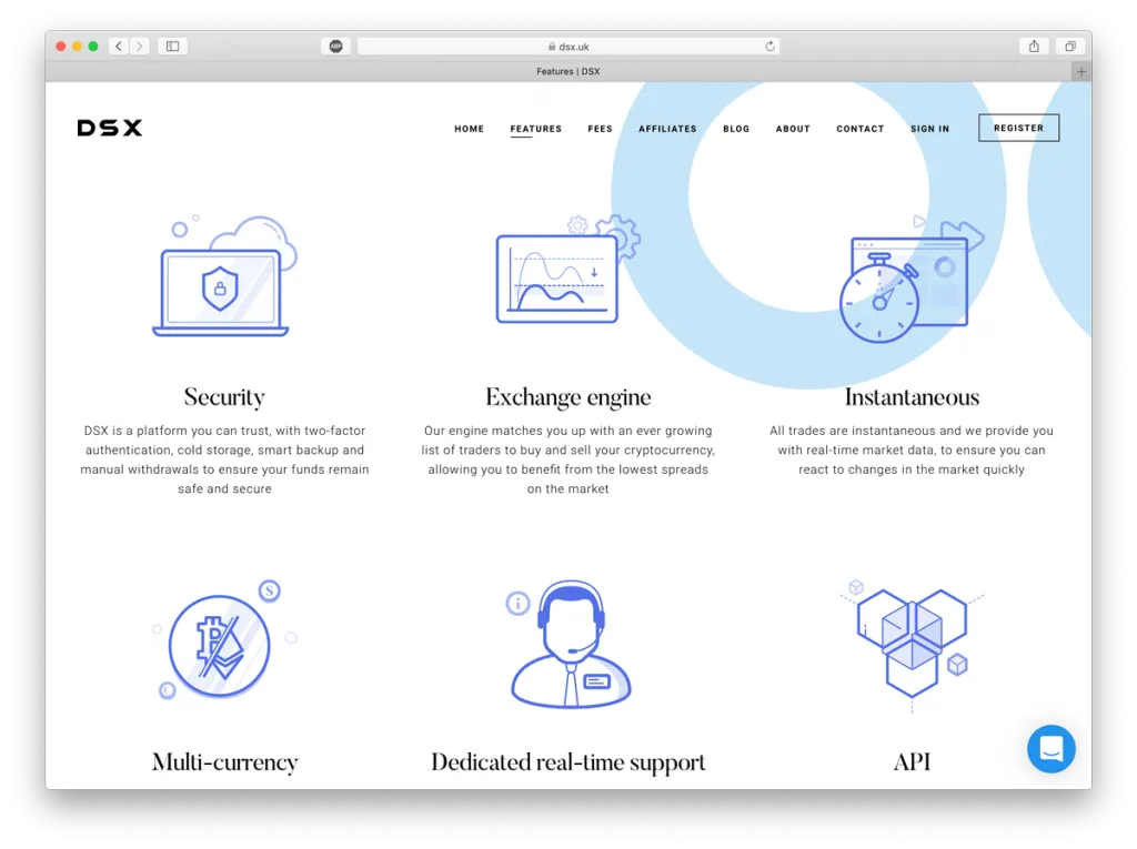 Screenshot of DSX exchange features