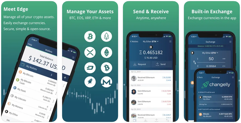 Edge wallet for iOS illustrations