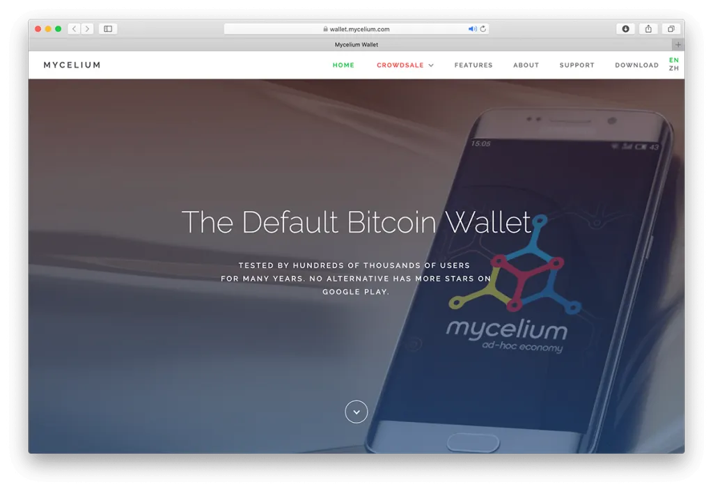 A screenshot of Mycelium’s website