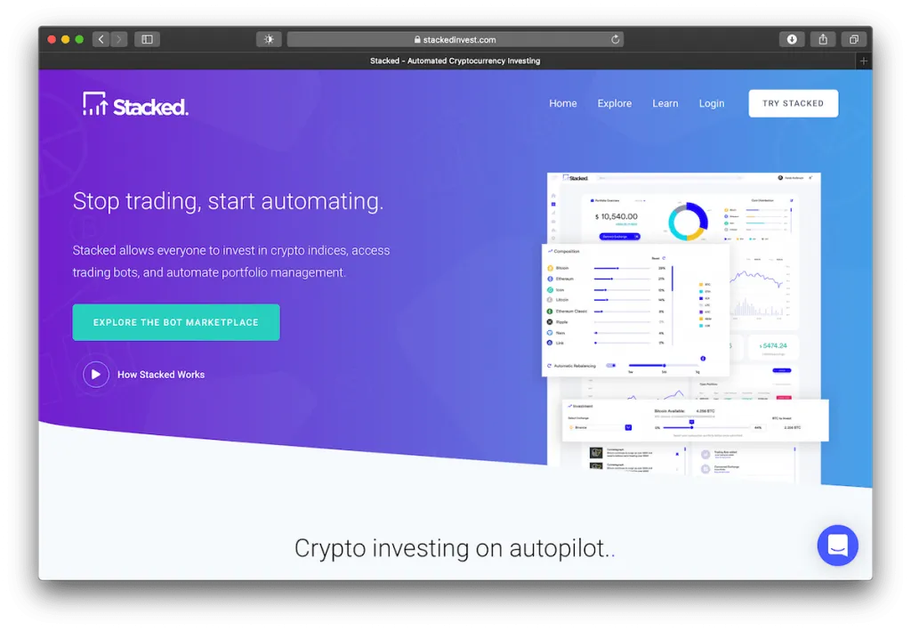 Screenshot of Stacked’s website