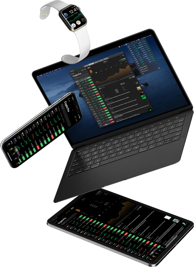 Crypto Pro on iPhone, Apple Watch, MacBook and iPad