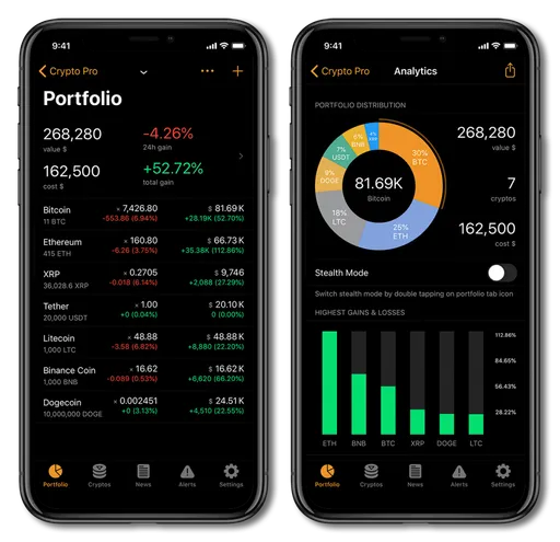 Crypto Pro Cryptocurrency portfolio tracker app
