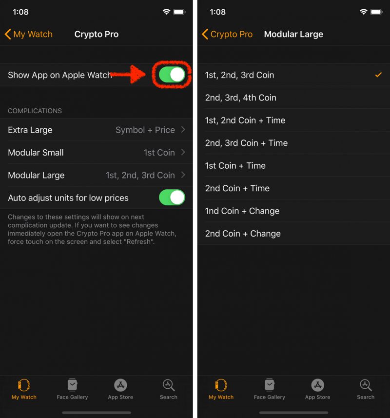 iwatch cryptocurrency app