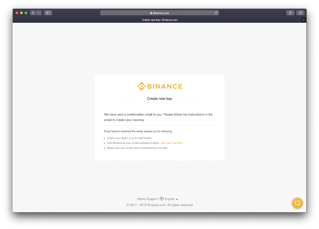 binance mailing address