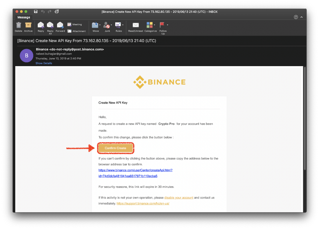 binance mailing address