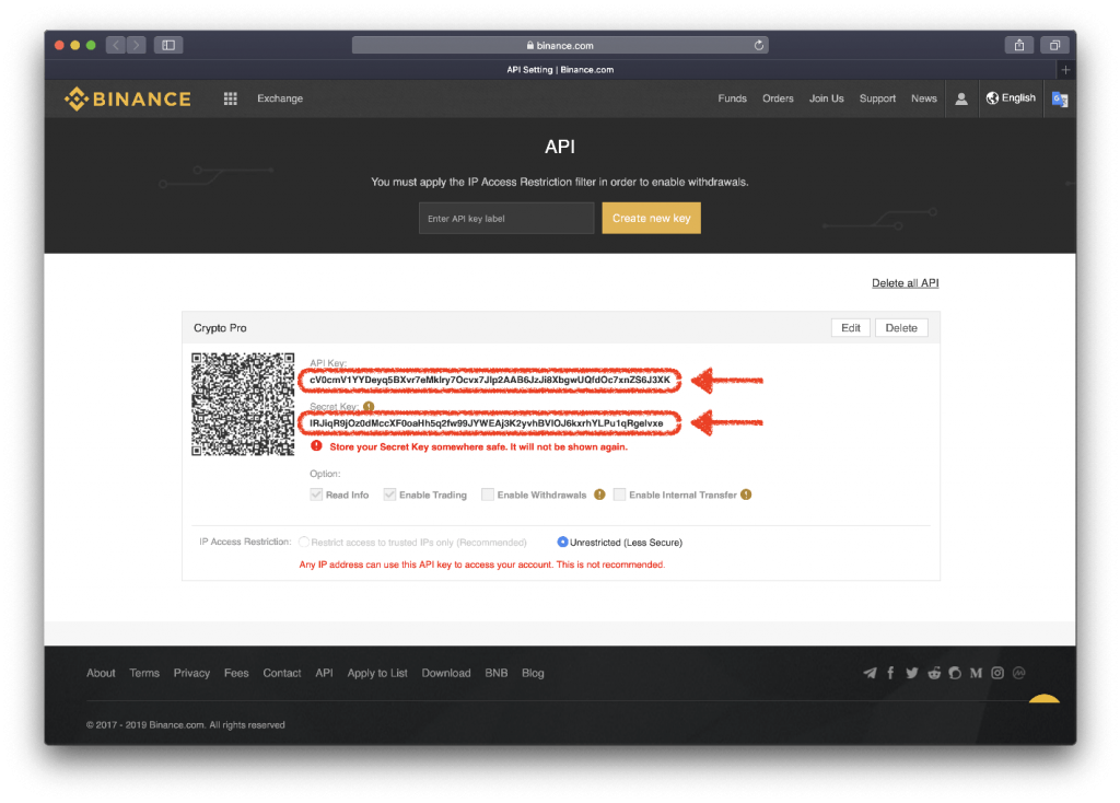 binance api orderbook