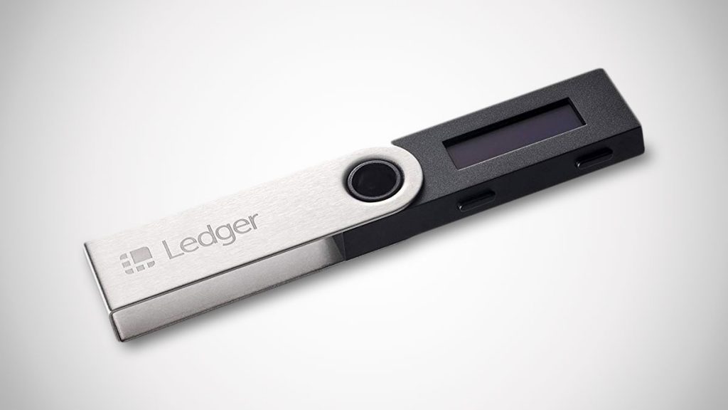 image showing Ledger Nano S, which is a cryptocurrency hardware wallet.