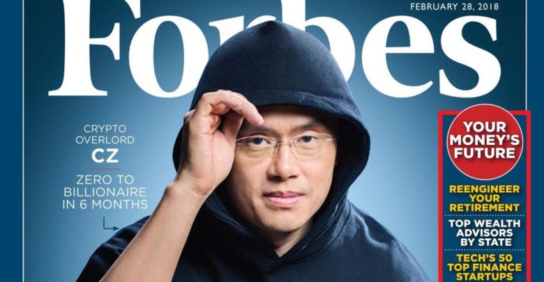 Image of Forbes cover of Changpeng Zhao, AKA CZ of Binance