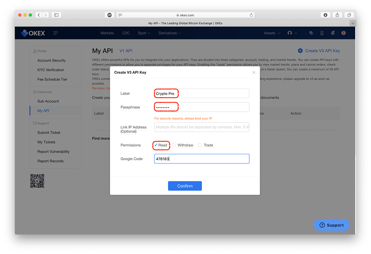 okex okdk crypto coin api