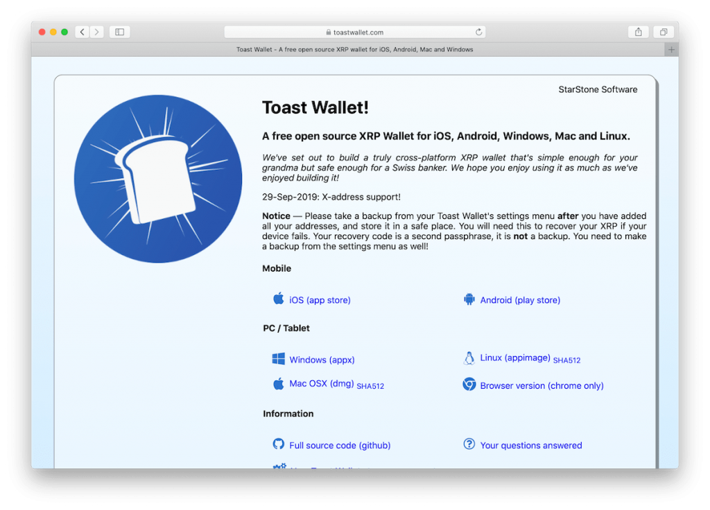 How to get 20 xrp out of toast wallet