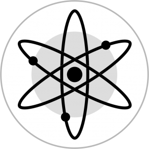 Logo of Atom in black