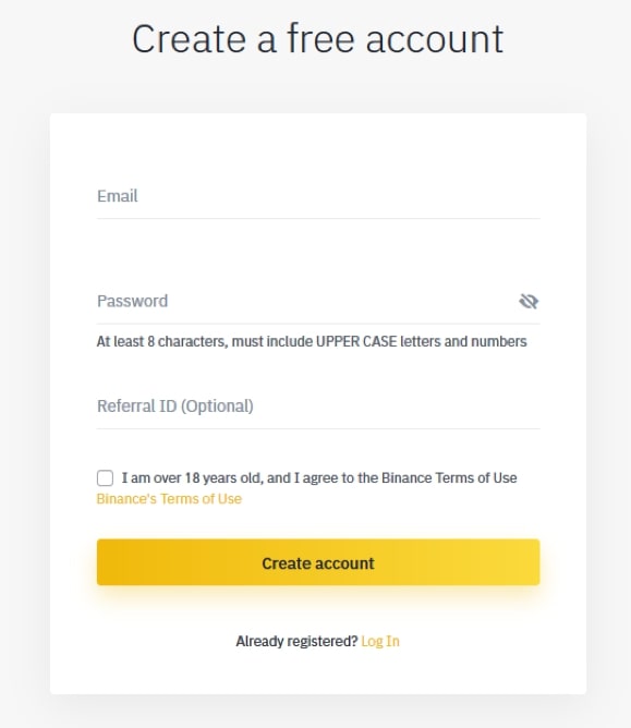 binance signup