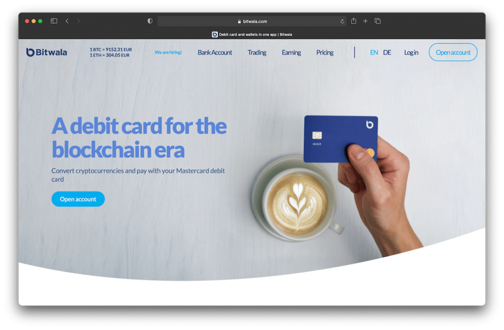 bitwala best crypto debit cards